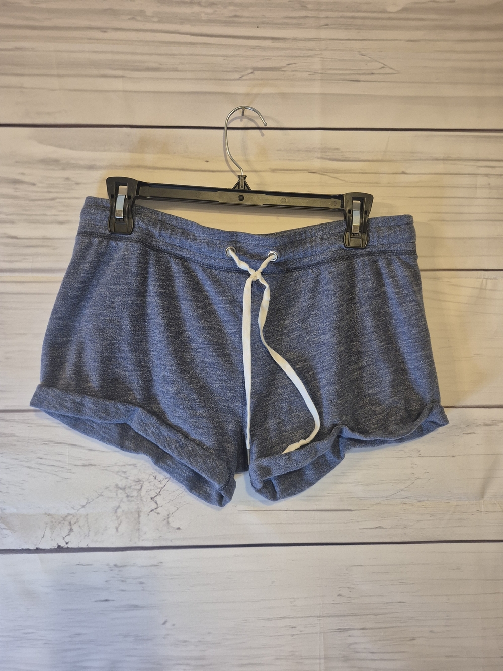 Express Blue Heather Athletic Lounge Shorts with White Drawstring Comfy Stretch